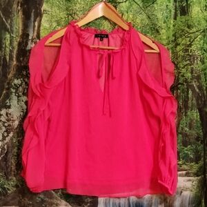 1. State Pink Cold Shoulder Blouse